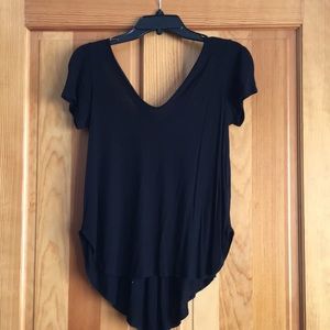 Black Open Back T-Shirt